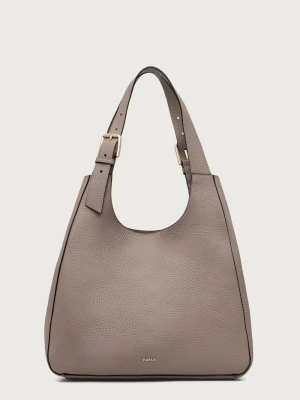 Furla torebka shopper damska skórzana Dora L Tote beżowy
