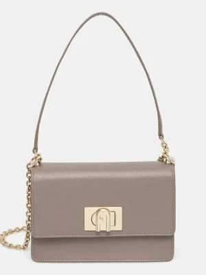 Furla torebka skórzana kolor szary BAFKACO.ARE000.2572S1007