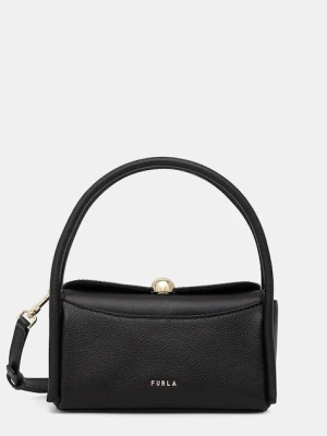 Furla torebka skórzana Nicole Mini Boston Bag czarny
