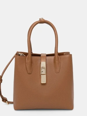 Furla torebka worek damska skórzana Goccia S Tote Base 22 brązowy