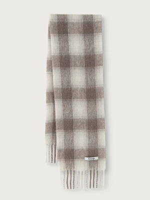 Fusalp szalik z wełną alpaki CHECK SCARF beżowy