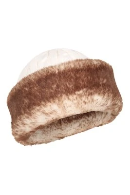 Futrzana czapka damska - Cream Mountain Warehouse