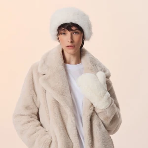 Futrzane rękawiczki na jeden palec kremowe House