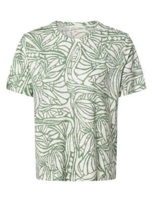 Fynch-Hatton Damska koszula lniana Kobiety len zielony|biały wzorzysty,