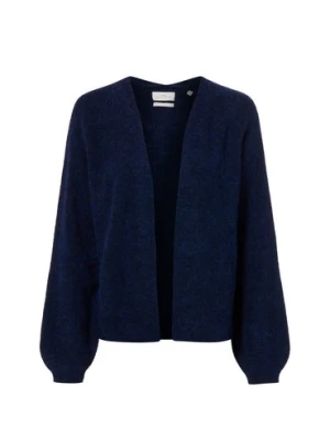 Fynch-Hatton Damski płaszcz z dzianiny z zawartością wełny i alpaki Kobiety niebieski marmurkowy,