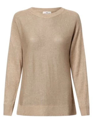 Fynch-Hatton Damski sweter lniany Kobiety len beżowy jednolity,