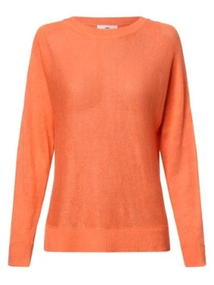 Fynch-Hatton Damski sweter lniany Kobiety len pomarańczowy jednolity,
