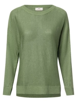 Fynch-Hatton Damski sweter lniany Kobiety len zielony jednolity,