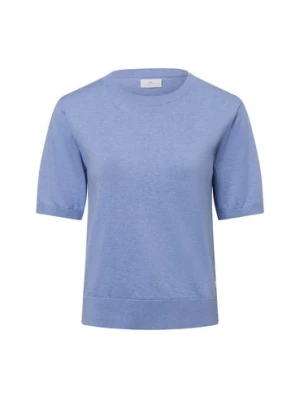 Fynch-Hatton Damski sweter z krótkim rękawem i zawartością jedwabiu Kobiety niebieski marmurkowy,