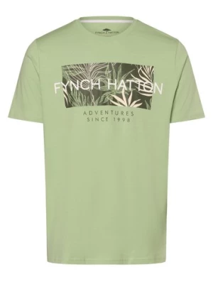 Fynch-Hatton Koszulka męska Mężczyźni Bawełna zielony nadruk,