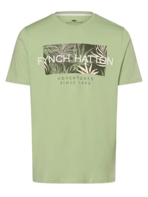 Fynch-Hatton Koszulka męska Mężczyźni Bawełna zielony nadruk,