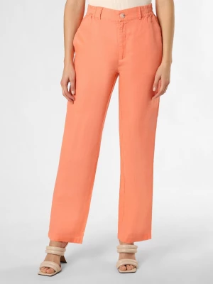 Fynch-Hatton Lniane spodnie Kobiety len pomarańczowy|różowy jednolity,