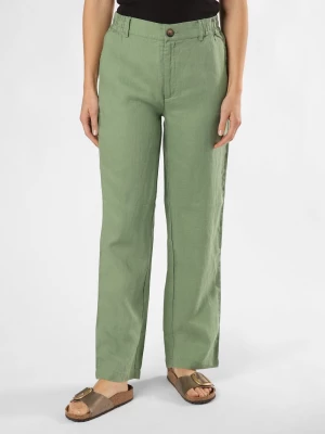 Fynch-Hatton Lniane spodnie Kobiety len zielony jednolity,