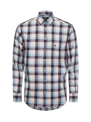 Fynch-Hatton Męska koszula casual Mężczyźni Regular Fit Bawełna wielokolorowy|niebieski w kratkę,