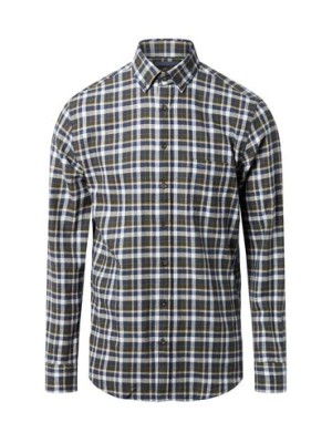 Fynch-Hatton Męska koszula flanelowa Mężczyźni Regular Fit Bawełna niebieski|zielony w kratkę,