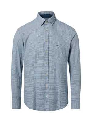 Fynch-Hatton Męska koszula w kratę Mężczyźni Regular Fit Bawełna niebieski|biały w kratkę,