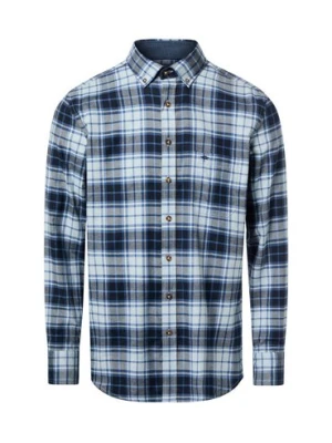 Fynch-Hatton Męska koszula w kratę Mężczyźni Regular Fit Bawełna niebieski w kratkę,