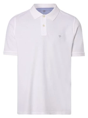 Fynch-Hatton Męska koszulka polo Mężczyźni Bawełna biały jednolity,