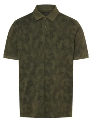 Fynch-Hatton Męska koszulka polo Mężczyźni Bawełna zielony wzorzysty,