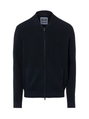 Fynch-Hatton Męski kardigan Mężczyźni Bawełna niebieski jednolity,