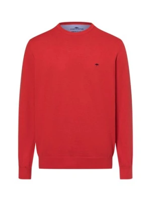 Fynch-Hatton Męski sweter Mężczyźni Bawełna czerwony jednolity,