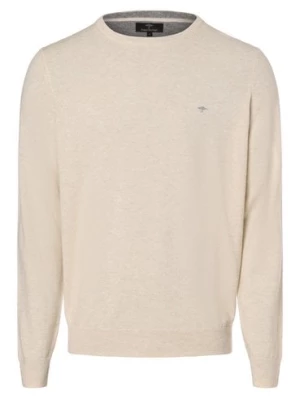 Fynch-Hatton Męski sweter z mieszanki wełny merino i kaszmiru Mężczyźni drobna dzianina biały|beżowy marmurkowy,