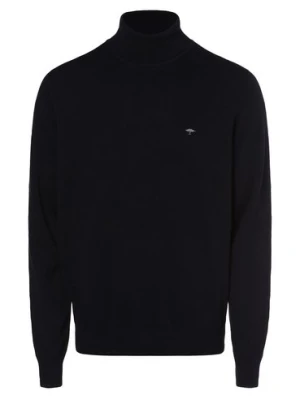 Fynch-Hatton Sweter męski Mężczyźni Bawełna niebieski jednolity,