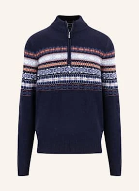 Fynch-Hatton Sweter Typu Troyer blau