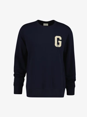GANT Erkek Lacivert Regular Fit Bisiklet Yaka Logolu Sweatshirt