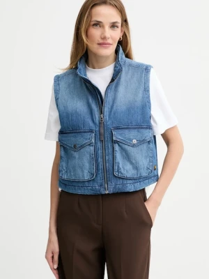 G-Star bezrękawnik jeansowy 0 kolor niebieski przejściowy D26944.E090