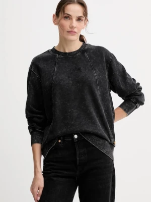 G-Star bluza bawełniana Washed a line script damska kolor czarny gładka D27173-D969