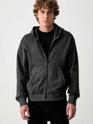 G-Star bluza rozpinana męska bawełniana Unit washed full zip hdd szary
