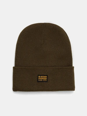 G-Star czapka beanie męska z bawełną Effo zielony
