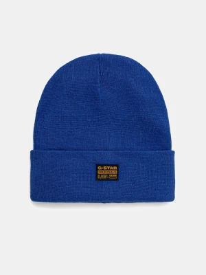 G-Star czapka beanie męska z bawełną Effo niebieski