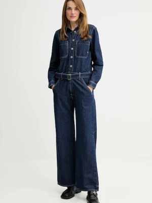 G-Star kombinezon jeansowy 0 kolor granatowy z kołnierzykiemm D26877.E090
