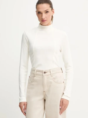 G-Star longsleeve 0 kolor beżowy z półgolfem D26905.E136