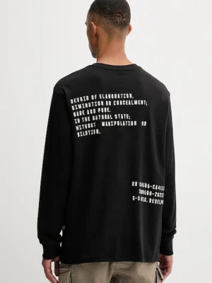 G-Star longsleeve bawełniany kolor czarny z nadrukiem D26835.D976