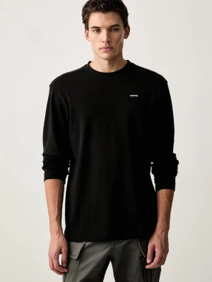 G-Star longsleeve męski bawełniany True regular r t czarny