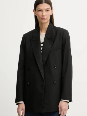 G-Star marynarka z dodatkiem wełny 0 kolor czarny dwurzędowa gładka D27131.E200