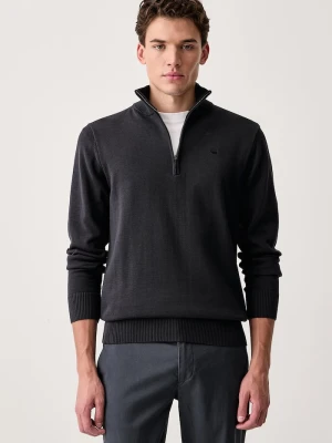 G-Star półgolf męski z bawełną Core refined half zip granatowy