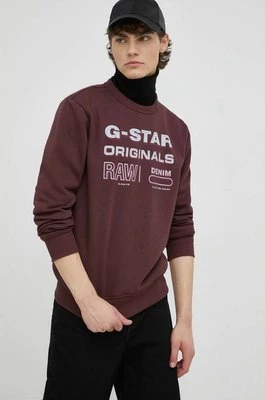 G-Star Raw bluza męska kolor bordowy z nadrukiem