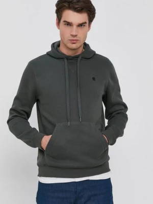 G-Star Raw bluza męska kolor szary z kapturem gładka