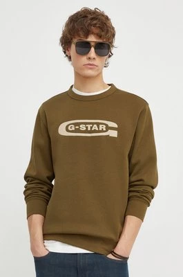 G-Star Raw bluza męska kolor zielony z nadrukiem