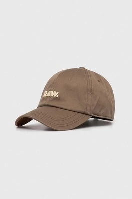 G-Star Raw czapka z daszkiem kolor beżowy z aplikacją