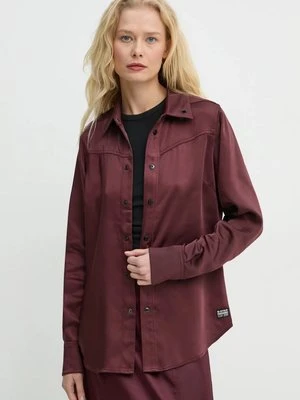 G-Star Raw koszula damska kolor czerwony regular z kołnierzykiem klasycznym D25265-D414