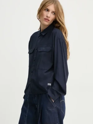 G-Star Raw koszula damska kolor granatowy relaxed z kołnierzykiem klasycznym D25242-4304