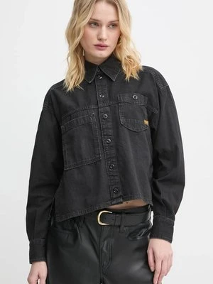 G-Star Raw koszula jeansowa damska kolor czarny relaxed z kołnierzykiem klasycznym D25516-D540