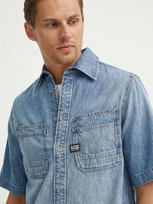 G-Star Raw koszula jeansowa męska kolor niebieski regular z kołnierzykiem klasycznym D24602-D539