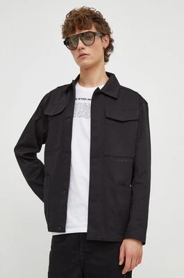 G-Star Raw kurtka koszulowa bawełniana kolor czarny przejściowa
