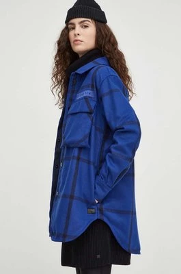 G-Star Raw kurtka koszulowa kolor niebieski przejściowa oversize